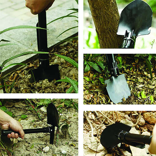 Military Portable Folding Camping Shovel and Pickaxe Military Outdoor Survival Multi-Tool