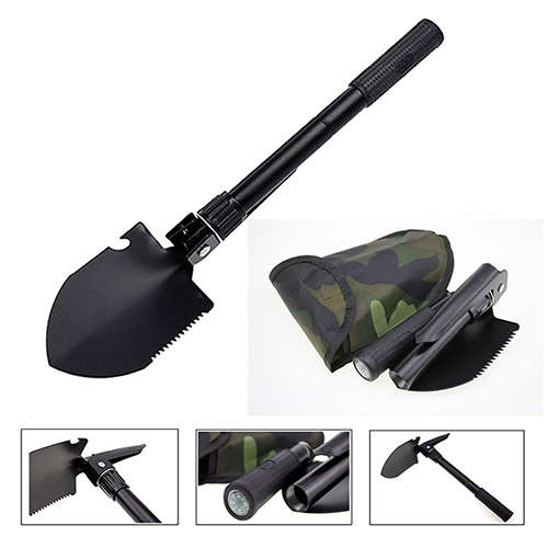 Military Portable Folding Camping Shovel and Pickaxe Military Outdoor Survival Multi-Tool