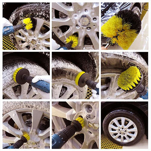 Drill Brush Attachment Kit and Electric Scrubber for Car Bathroom Wood Floors