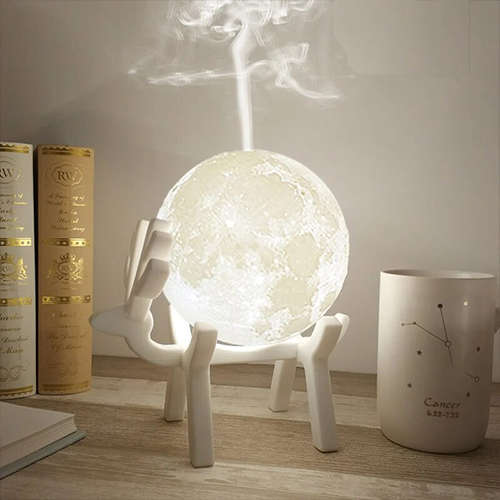 3D LED Moon Lamp Aromatherapy Essential Oil Diffuser Air Purifier Fog Machine Bedroom Decoration Nig