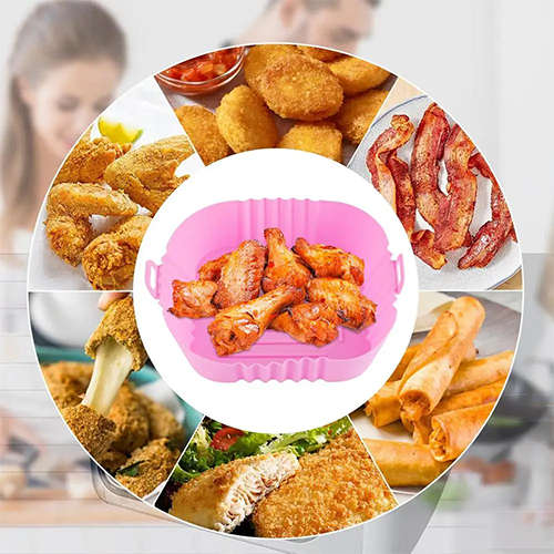 Air Fryer Silicone Lined Reusable Fryer Basket for Kitchen Oven Cookware