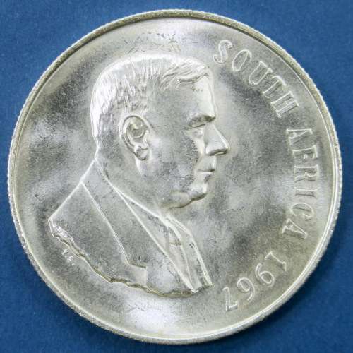 South Africa Silver Rand "South" 1967. B/Unc.