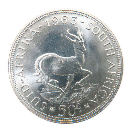 South Africa 50c,  (Crown size)  1964, SS Scarce (Prooflike)