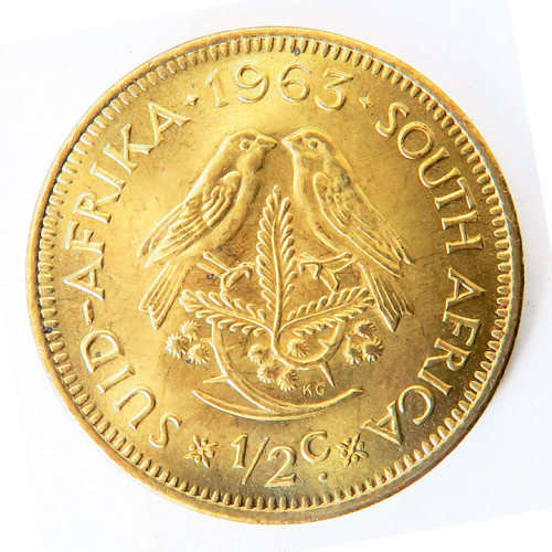 South Africa Half Cent 1961, 1962, 1963, 1964 All UNC