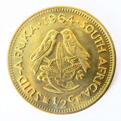 South Africa Half Cent 1961, 1962, 1963, 1964 All UNC