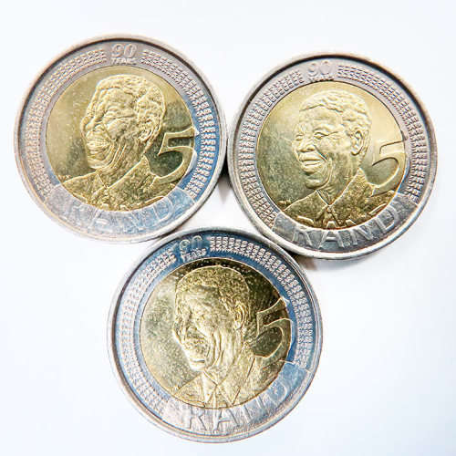 South Africa R5 Mandela Coins (X 3 coins). 2008