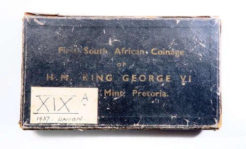 1937 South African Proof set box. M. M. King George VI. Empty box .