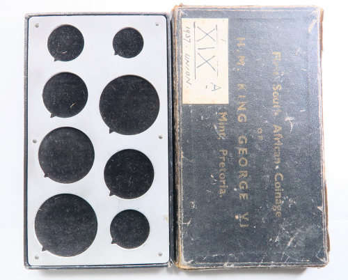 1937 South African Proof set box. M. M. King George VI. Empty box .