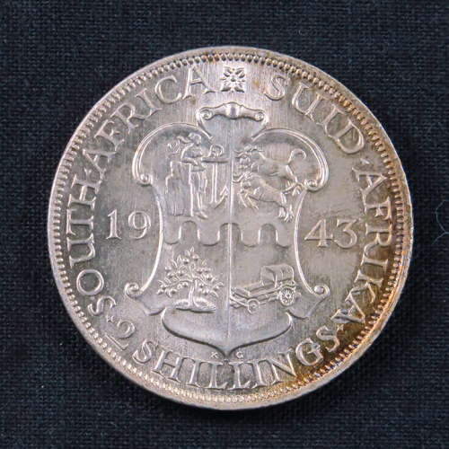 South Africa Two Shillings 1943 UNC