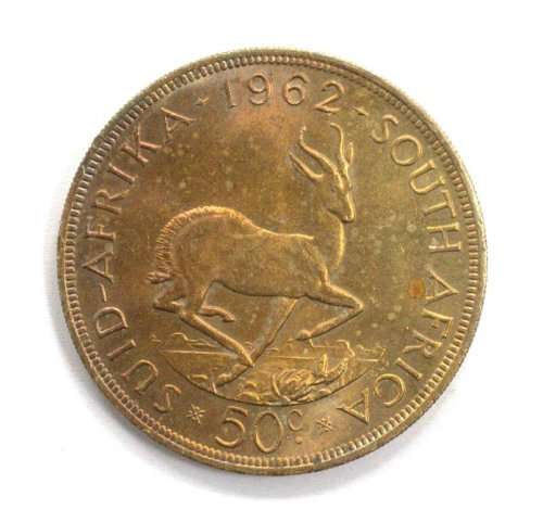 1962 Republic of South Africa 50c (crown) Toned RARE