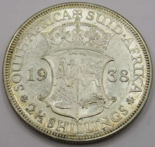 1938 South African 2 & a Half Shillings UNC