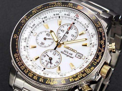 NEW ORIGINAL! Seiko Solar Pilot's Chronograph Mens SSC011P1 SSC011