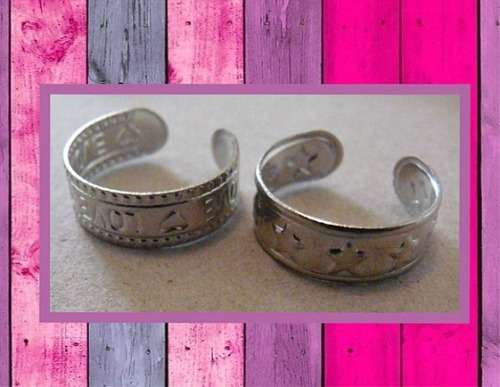 10 Packets with 2p Toe Rings Silvertone