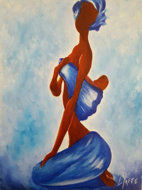 AAfrican Woman with Child on Back by Loraine Yaffe