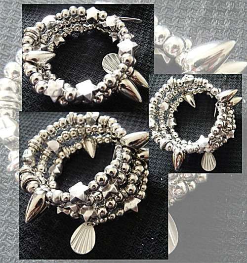 Beautiful Punk Silver Memory Wire Bracelet