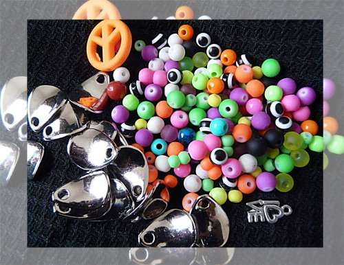 Funky Mix Beads with spacers and Orange Peace Bead