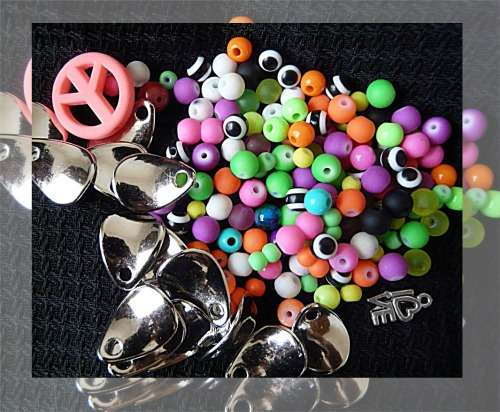 Funky Mix Beads with spacers and Pink Peace Bead