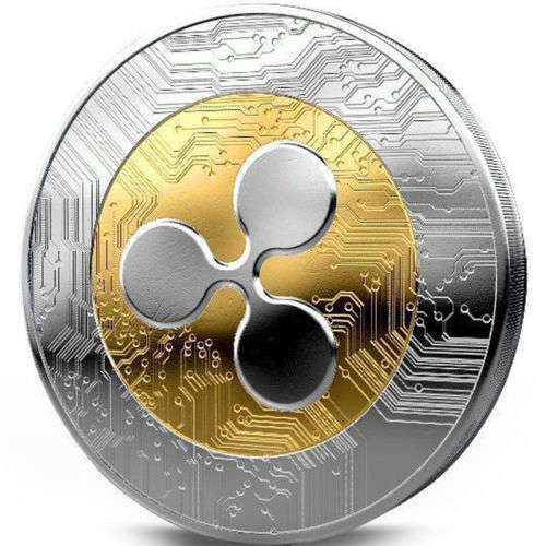 Gold +Silver Ripple coin Commemorative Round Collectors Coin XRP Coin With Case