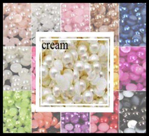 20 pc Cream Half Flatback Pearl 10 mm