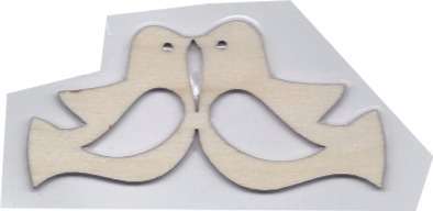Dove Kissing Wood Cutout