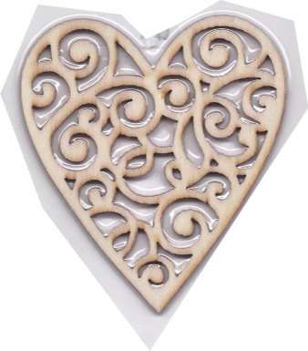 Scroll Heart Wood Cutout
