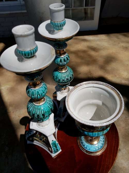 Stunning, Vintage Italian Candlesticks and Urn