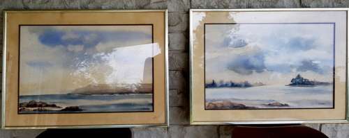 Original E.Wheeler 2 x Watercolour Signed, Framed Paintings