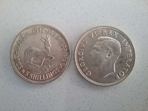 1947 5 shilling 80% silver