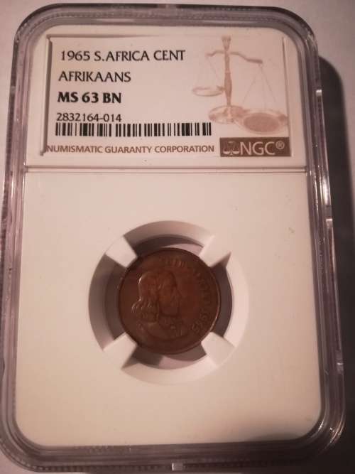 1965 Afrikaans one cent