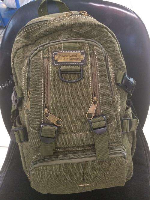 Powerland canvas outdoor travel laptop school back pack