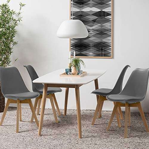 Padded Solid Wood Legs Dining Kitchen Chair