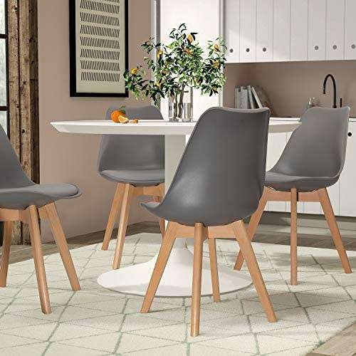 Padded Solid Wood Legs Dining Kitchen Chair