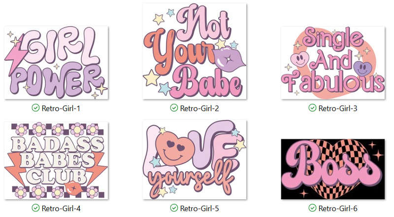 RETRO GIRLS  SVG FILES CRICUT