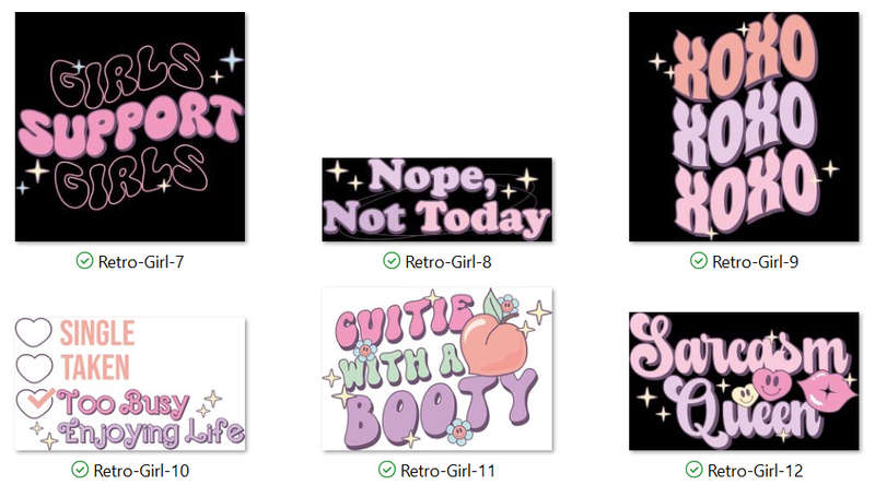 RETRO GIRLS  SVG FILES CRICUT