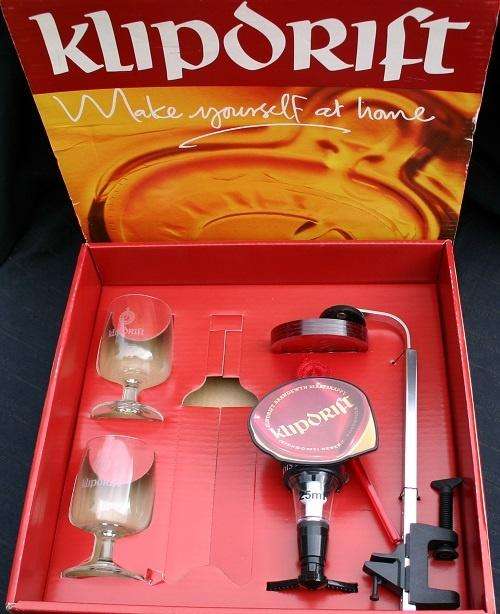 AWESOME GIFT SET - BOXED Klipdrift Optic, Glasses & Bar Accessories - BRANDED Bar Optic Set