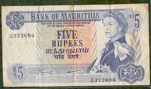 Mauritius Five Rupees
