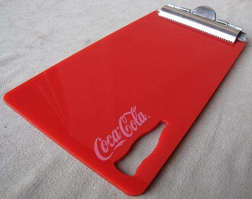 Coca-Cola Small Plastic Clipboard. An Unusual Coke Collectible.