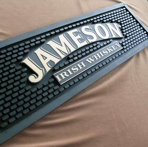 JAMESON Irish Whiskey Bar Runner Wetstop - Large & Heavy Original PVC (Rubber) Bar Mat