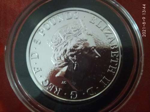 2017 2 OZ SILVER GB RED DRAGON OF WALES...`QUEEN`S BEASTS SERIES`