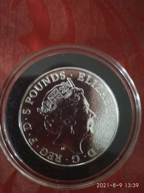 2016 2 OZ SILVER GB LION OF ENGLAND...`QUEEN`S BEASTS SERIES`