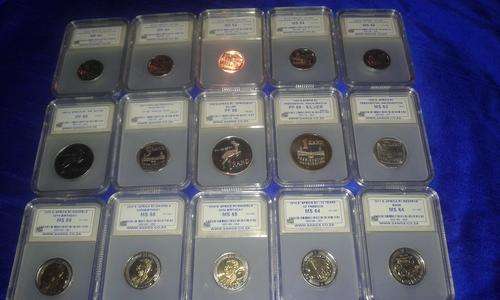 SET OF 15 ASSORTED,GRADED COINS