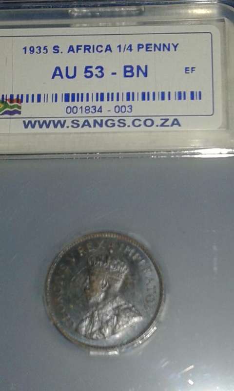 1935 QUARTER PENNY AU53BN