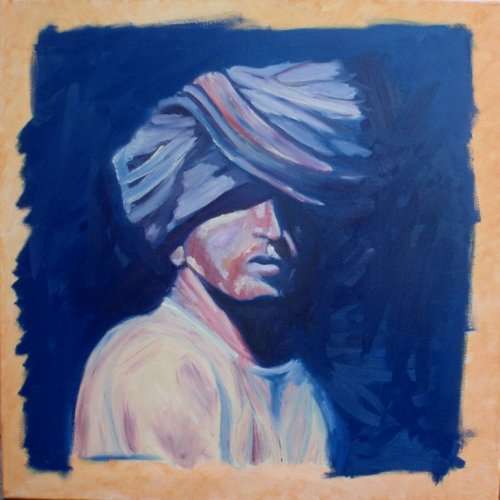 COMPELLING ORIGINAL OIL PAINTING 'MAN IN TURBAN'  STUNNING PORTRAIT WITH SO MUCH ATMOSPHERE