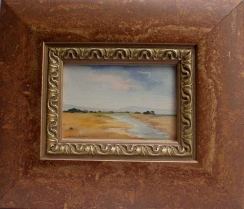ORIGINAL WATERCOLOUR - LOVELY LITTLE LANDSCAPE IN BEAUTIFUL FRAME - READY TO HANG!!!