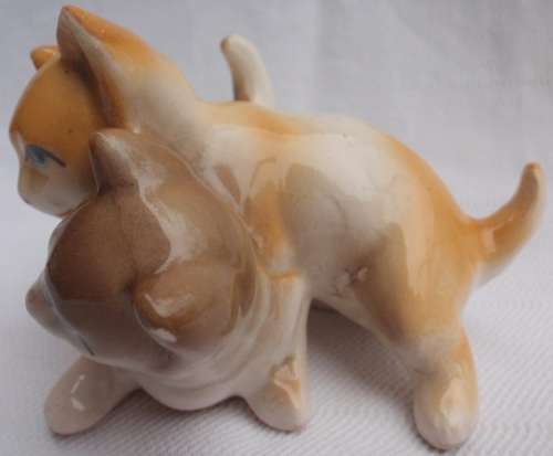 PLAYFUL KITTENS, HAND PAINTED - LOVELY LITTLE ITEM