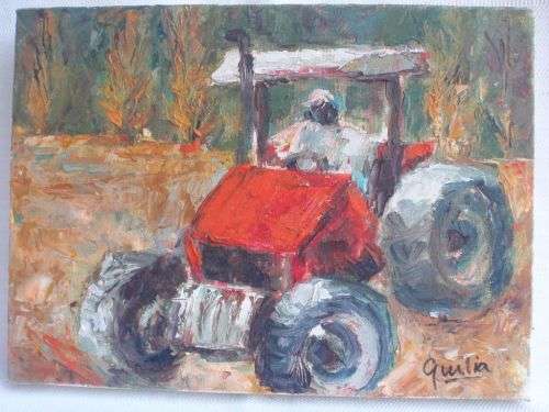ORIGINAL OIL by JULIA FORMAN `THE POWER OF RED` ON CANVAS FRAME, READY TO HANG