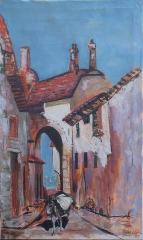 FABULOUS ORIGINAL OIL by JUDY NUDDS - TRAVELS IN SPAIN - "SPANISH ARCH"  - LOVELY ART!!!