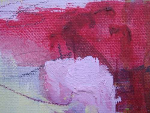 STUNNING ORIGINAL ABSTRACT PAINTING - POTTED PLANTS by THE WELL KNOWN ARTIST, FRANCOISE CHEYNE