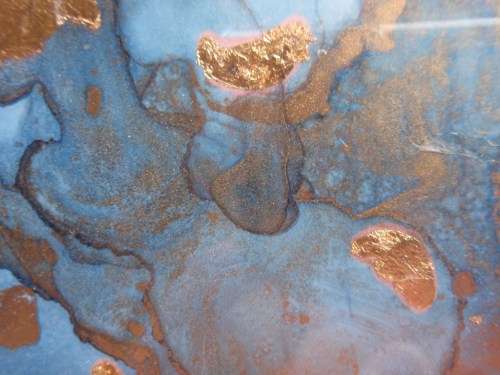 TWO FABULOUS ORIGINAL WATERCOLOURS WITH GOLD LEAF - ABSTRACT, SOPHISTICATED & BEAUTIFUL!