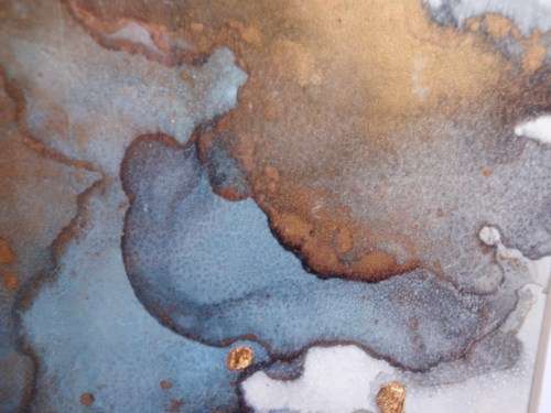 TWO FABULOUS ORIGINAL WATERCOLOURS WITH GOLD LEAF - ABSTRACT, SOPHISTICATED & BEAUTIFUL!